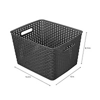 Home Expressions Large Durable Plastic Weave Storage Bin