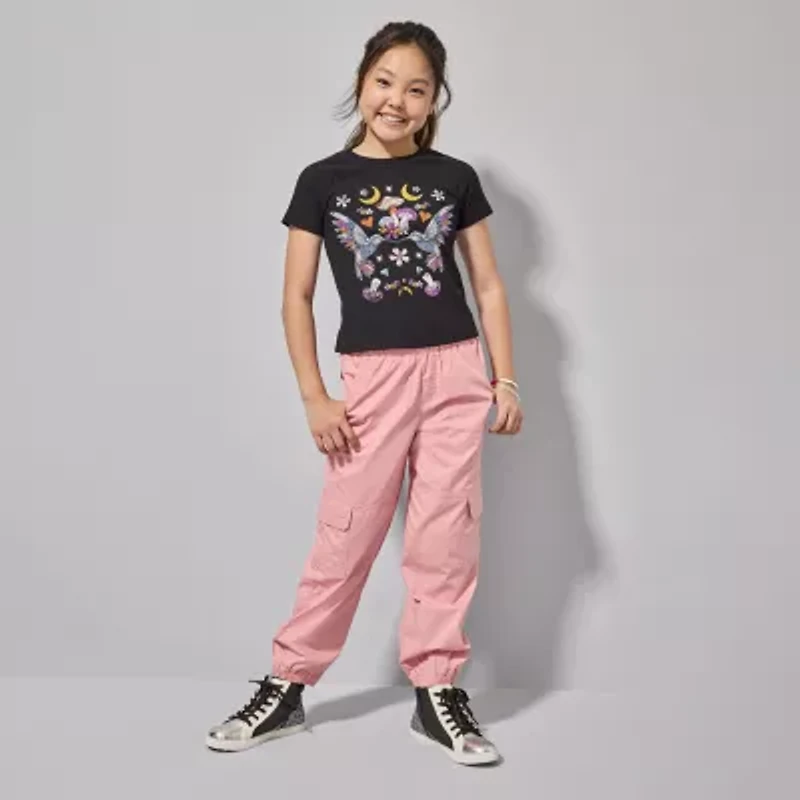 Thereabouts Cargo Little & Big Kid Girls Cuffed Relaxed Fit Jogger Pant