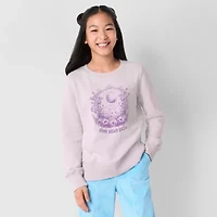 Thereabouts Little & Big Kid Girls Round Neck Fleece Long Sleeve Sweatshirt