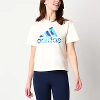 adidas Womens Crew Neck Short Sleeve Active T-Shirt