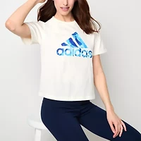 adidas Womens Crew Neck Short Sleeve Active T-Shirt