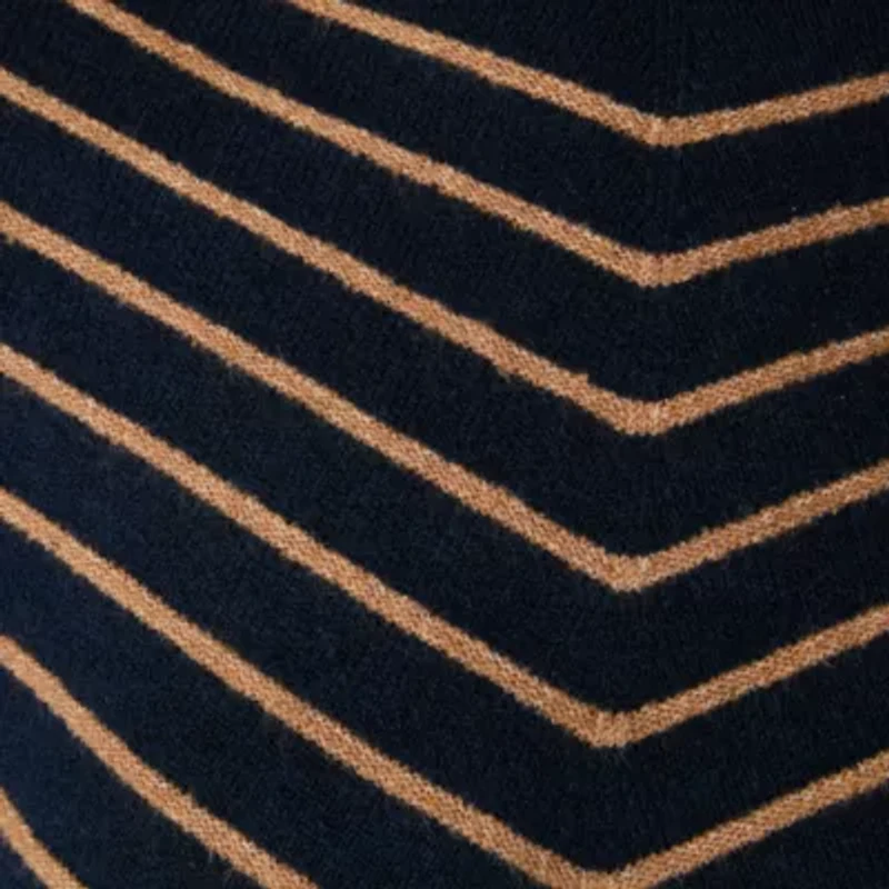 Liz Claiborne Womens Mock Neck Long Sleeve Striped Pullover Sweater