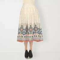 White Mark Womens Easy-on + Easy-off Midi Pleated Skirt