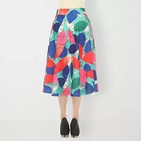 White Mark Womens Easy-on + Easy-off Midi Pleated Skirt