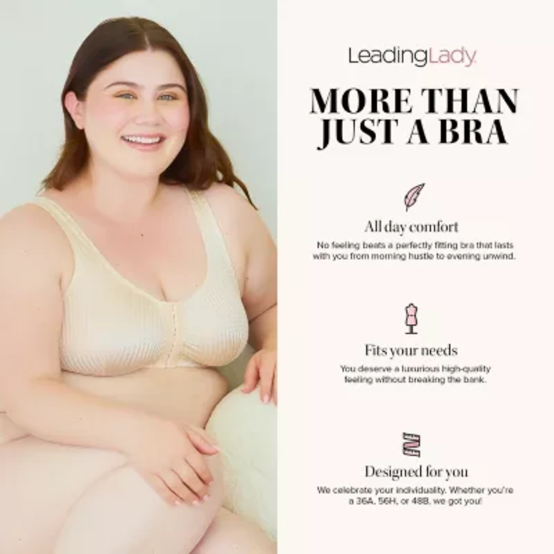 Leading Lady® Zig-Zag Weave Front-Closure Leisure Bra- 151