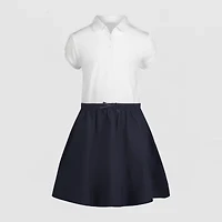 IZOD Little & Big Kid Girls Short Sleeve Cap Midi Shirt Dress