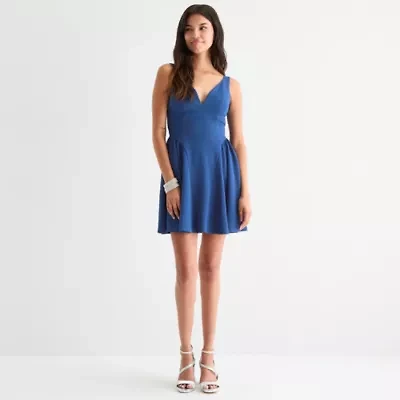 Emerald Sundae Womens Sleeveless Juniors Fit + Flare Dress