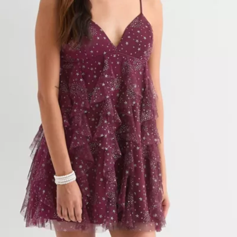 Radiante Couture Star Womens Sleeveless Babydoll Dress Juniors