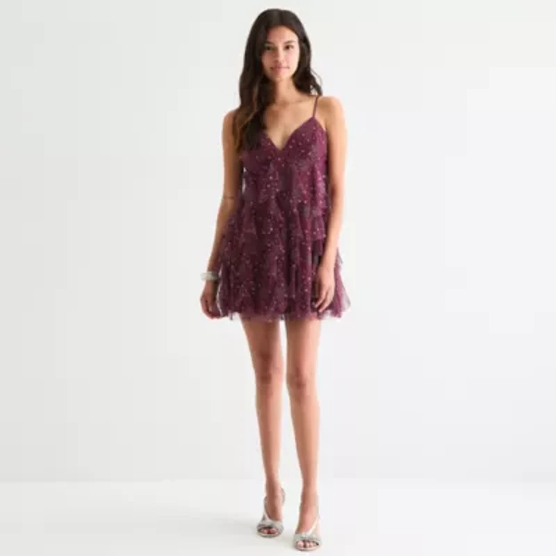 Radiante Couture Star Womens Sleeveless Babydoll Dress Juniors