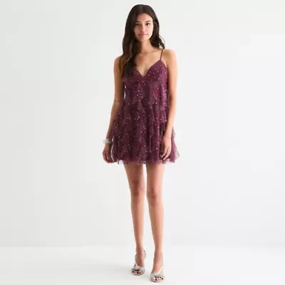 Radiante Couture Star Womens Sleeveless Babydoll Dress Juniors