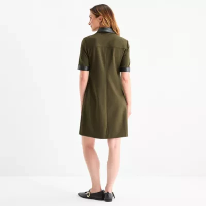 Willow Glenn Womens Short Sleeve Shirt Dress