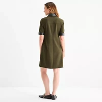 Willow Glenn Womens Short Sleeve Shirt Dress