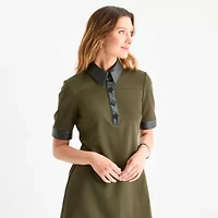 Willow Glenn Womens Short Sleeve Shirt Dress