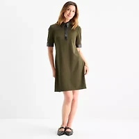 Willow Glenn Womens Short Sleeve Shirt Dress