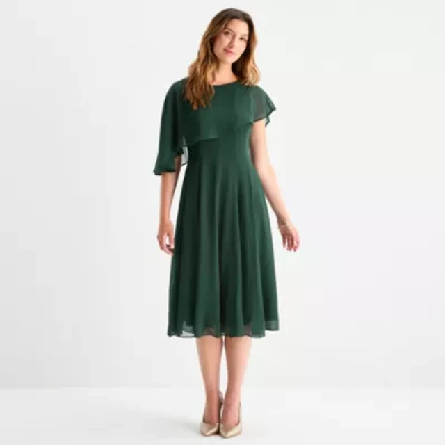 Home | Danny & Nicole Womens Short Sleeve Overlay Midi Fit + Flare Dress at  Plaza Del Caribe in Ponce, PR