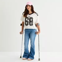 Arizona Extreme Low Rise Clean Womens Juniors Adaptive Easy-on + Easy-off Flare Leg Jean