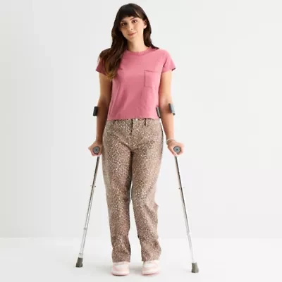 Arizona Juniors Womens Low Rise Baggy Fit Straight Leg Easy-on + Easy-off Jean