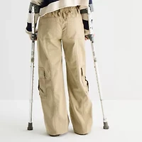 Arizona Adaptive Womens Adjustable Features Straight Low Rise Juniors Cargo Pant
