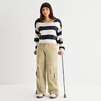 Arizona Adaptive Womens Adjustable Features Straight Low Rise Juniors Cargo Pant