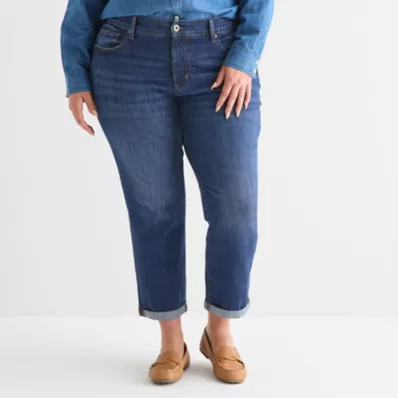 St. John's Bay - Plus Womens Mid Rise Regular Fit Jean
