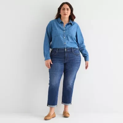 St. John's Bay - Plus Womens Mid Rise Regular Fit Jean