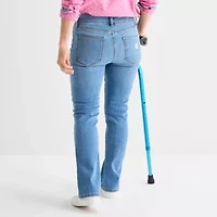 St. John's Bay Womens Mid Rise Adaptive Bootcut Easy-on + Easy-off Jean