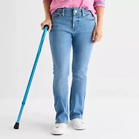St. John's Bay Womens Mid Rise Adaptive Bootcut Easy-on + Easy-off Jean