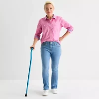 St. John's Bay Womens Mid Rise Adaptive Bootcut Easy-on + Easy-off Jean