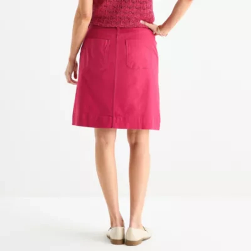 Liz Claiborne Womens Mid Rise Midi A-Line Skirt