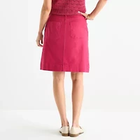Liz Claiborne Womens Mid Rise Midi A-Line Skirt