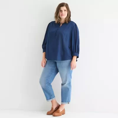 St. John's Bay Womens Long Sleeve Blouse