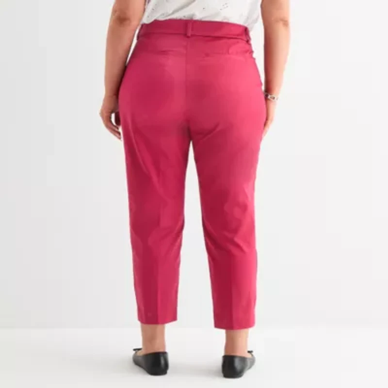 Liz Claiborne Emma Womens Plus Ankle Mid Rise Pant
