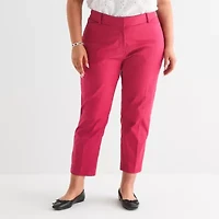 Liz Claiborne Emma Womens Plus Ankle Mid Rise Pant