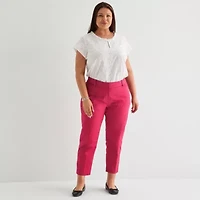 Liz Claiborne Emma Womens Plus Ankle Mid Rise Pant