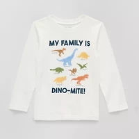 Okie Dokie Toddler & Little Boys Crew Neck Long Sleeve Regular Fit Graphic T-Shirt