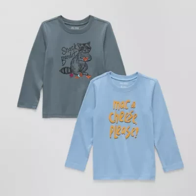Okie Dokie Toddler & Little Boys Crew Neck Long Sleeve Regular Fit 2-pc. Graphic T-Shirt