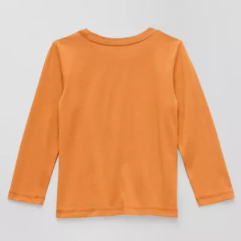 Okie Dokie Toddler & Little Boys Crew Neck Long Sleeve Adaptive Regular Fit Graphic T-Shirt