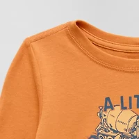 Okie Dokie Toddler & Little Boys Crew Neck Long Sleeve Adaptive Regular Fit Graphic T-Shirt