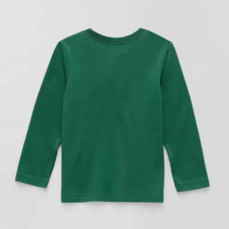 Okie Dokie Toddler & Little Boys Crew Neck Long Sleeve T-Shirt
