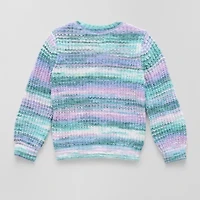 Okie Dokie Toddler & Little Girls Crew Neck Long Sleeve Pullover Sweater