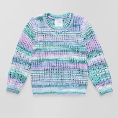 Okie Dokie Toddler & Little Girls Crew Neck Long Sleeve Pullover Sweater