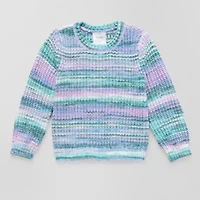 Okie Dokie Toddler & Little Girls Crew Neck Long Sleeve Pullover Sweater