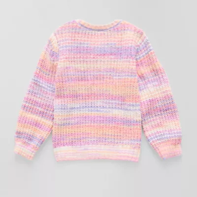 Okie Dokie Toddler & Little Girls Crew Neck Long Sleeve Pullover Sweater