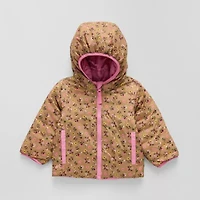 Okie Dokie Baby Girls Water Resistant Midweight Reversible Puffer Jacket