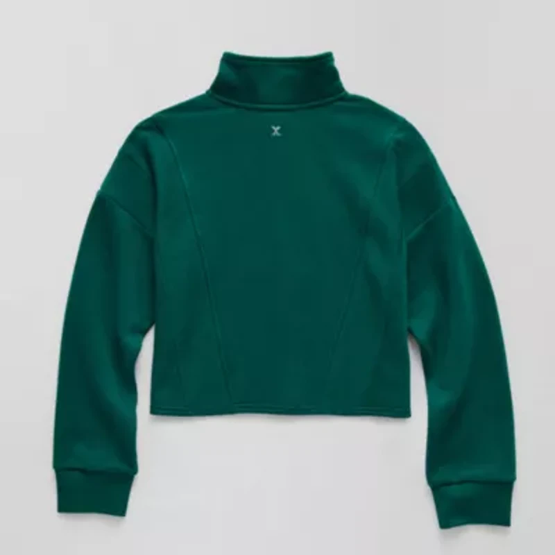 Xersion Fleece Little & Big Kid Girls Mock Neck Long Sleeve Active Quarter-Zip Pullover