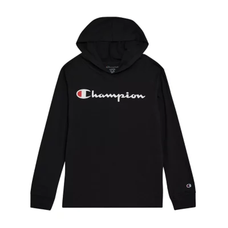 Champion Big Kid Boys Hooded Long Sleeve Regular Fit Graphic T-Shirt