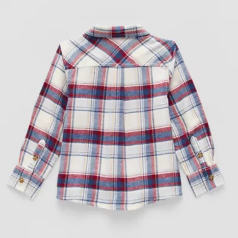 Okie Dokie Toddler & Little Boys Long Sleeve Regular Fit Flannel Shirt