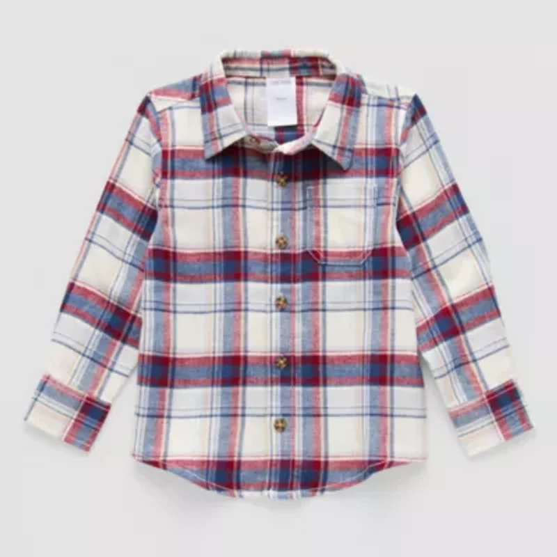 Okie Dokie Toddler & Little Boys Long Sleeve Regular Fit Flannel Shirt