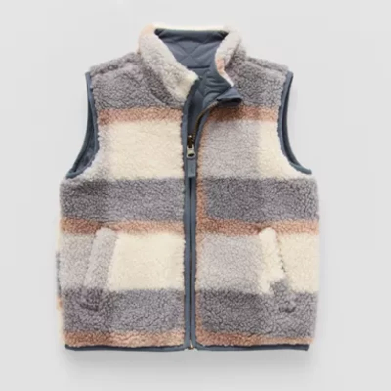 Okie Dokie Reversible Sherpa Boys Midweight Quilted Vest