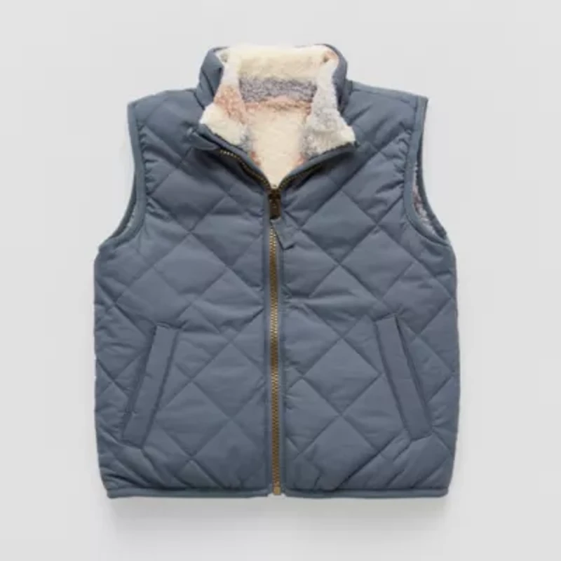 Okie Dokie Reversible Sherpa Boys Midweight Quilted Vest